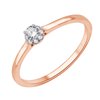 Solitaire accompagné diamant en or 18 carats