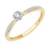 Solitaire accompagné diamant en or 18 carats