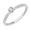 Solitaire accompagné diamant en or 18 carats