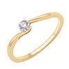 Solitaire accompagné diamant en or 18 carats