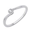 Solitaire accompagné diamant en or 18 carats