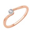 Solitaire accompagné diamant en or 18 carats