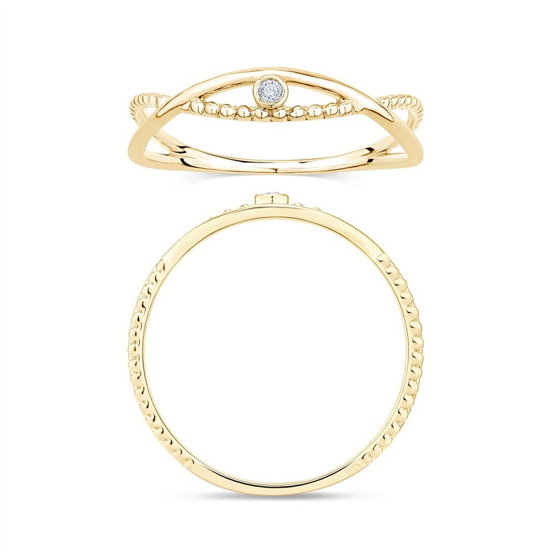 Bague serti clos diamant en or 18 carats