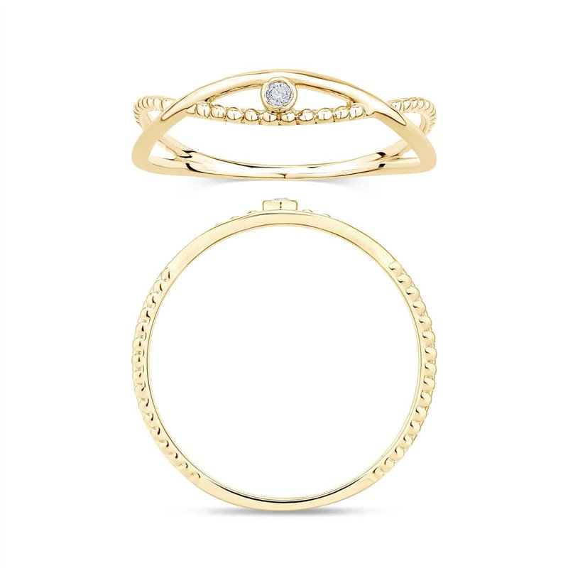 Bague serti clos diamant en or 18 carats