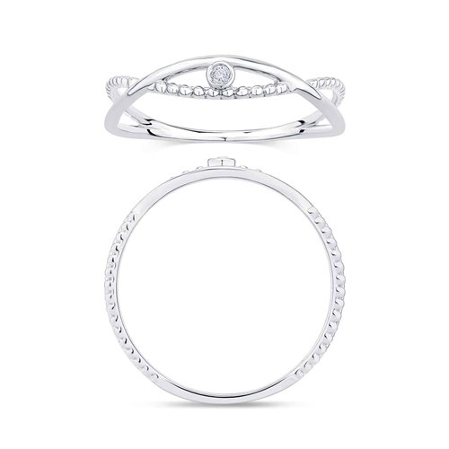 Bague serti clos diamant en or 18 carats