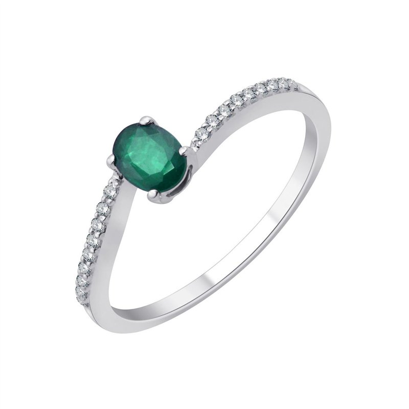 Bague émeraude et diamant en or 18 carats