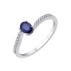 Bague serti clos saphir et diamant en or 18 carats