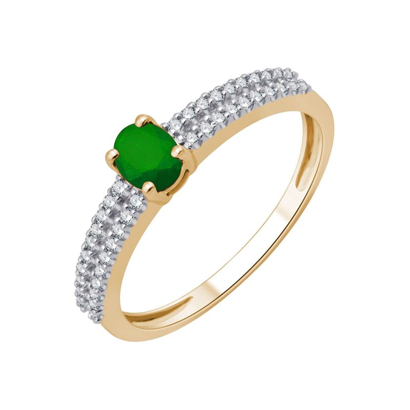 Bague émeraude et diamant en or 18 carats