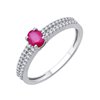Bague serti clos rubis et diamant en or 18 carats