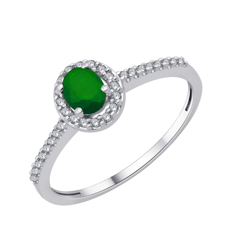 Bague émeraude et diamant en or 18 carats