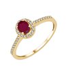 Bague serti clos rubis et diamant en or 18 carats