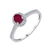 Bague serti clos rubis et diamant en or 18 carats