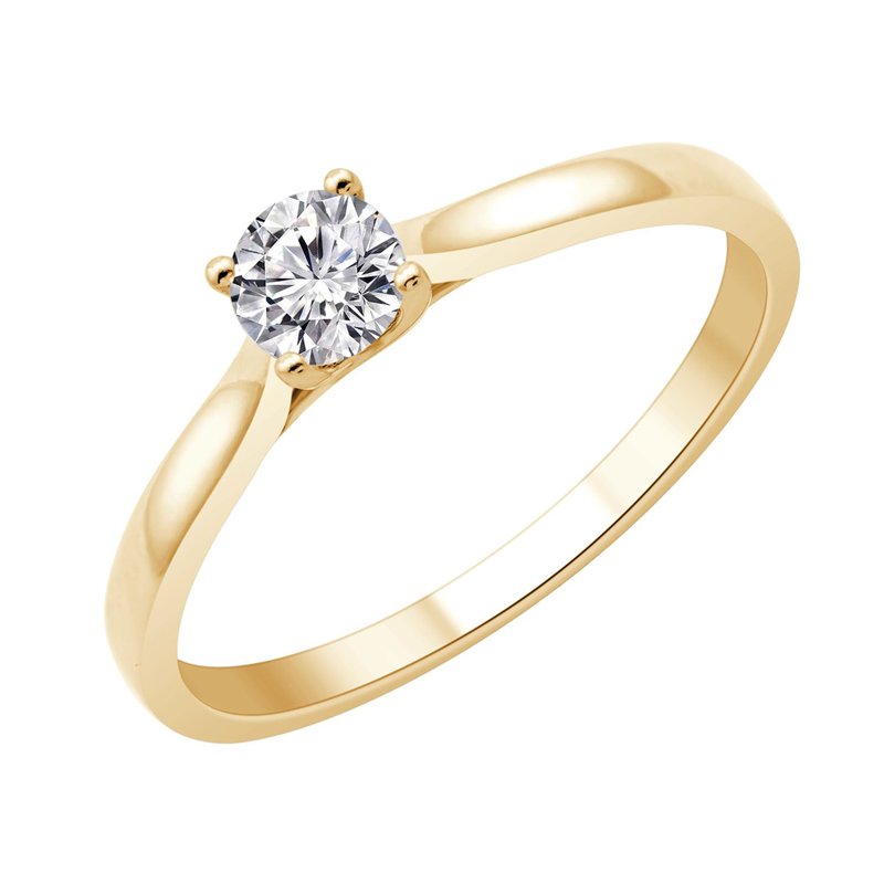 Solitaire serti clos diamant en or 18 carats