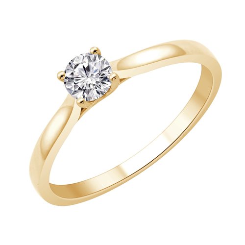 Solitaire serti clos diamant en or 18 carats