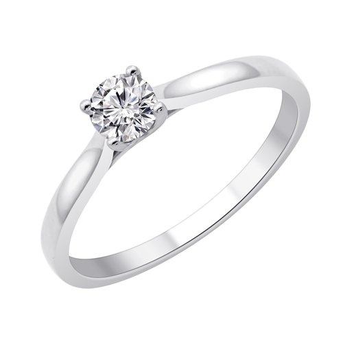 Solitaire serti clos diamant en or 18 carats
