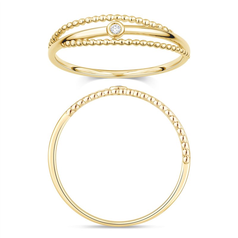 Bague serti clos diamant en or 18 carats