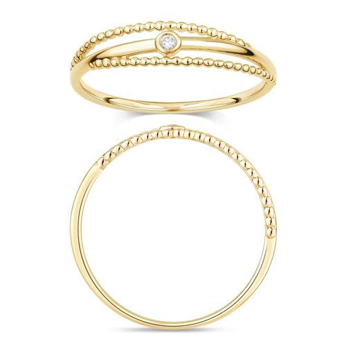Bague serti clos diamant en or 18 carats