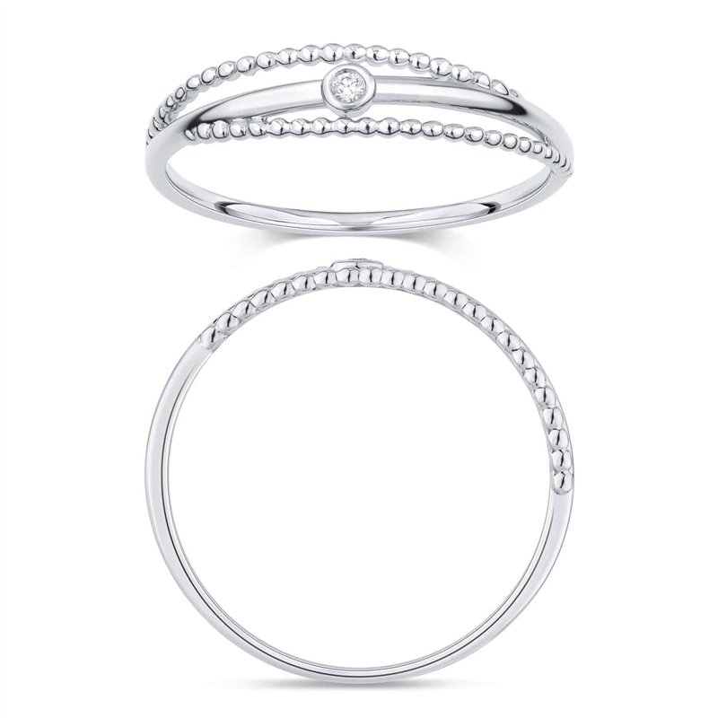 Bague serti clos diamant en or 18 carats