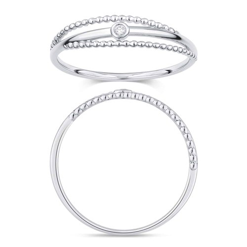 Bague serti clos diamant en or 18 carats