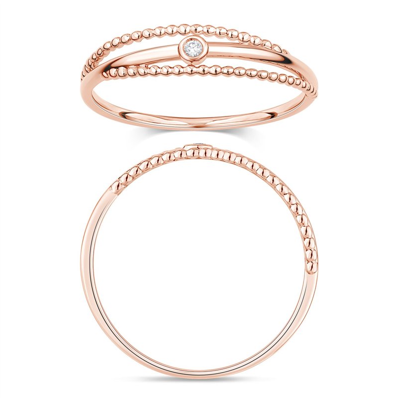 Bague serti clos diamant en or 18 carats