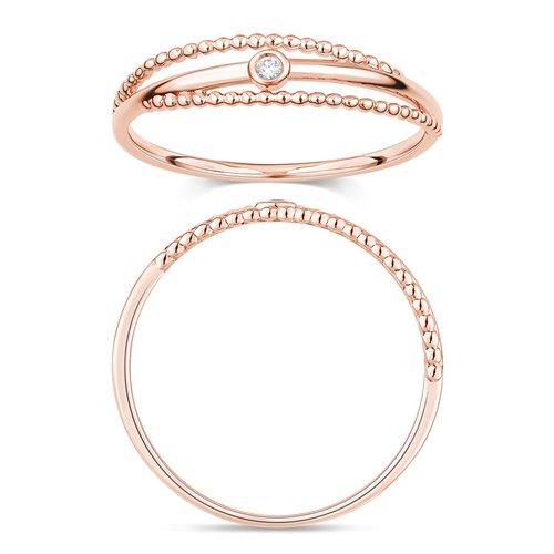 Bague serti clos diamant en or 18 carats