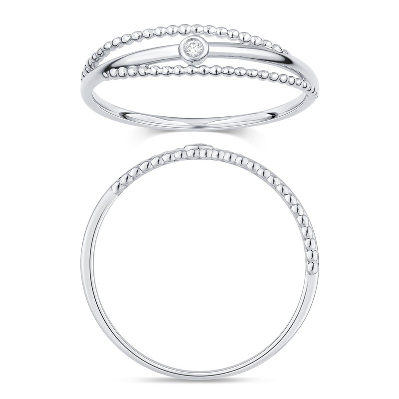 Bague serti clos diamant en or 18 carats