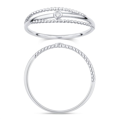 Bague serti clos diamant en or 18 carats