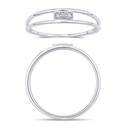Bague serti clos diamant en or 18 carats