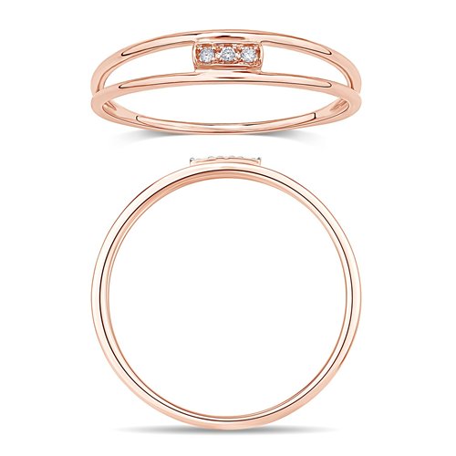 Bague serti clos diamant en or 18 carats
