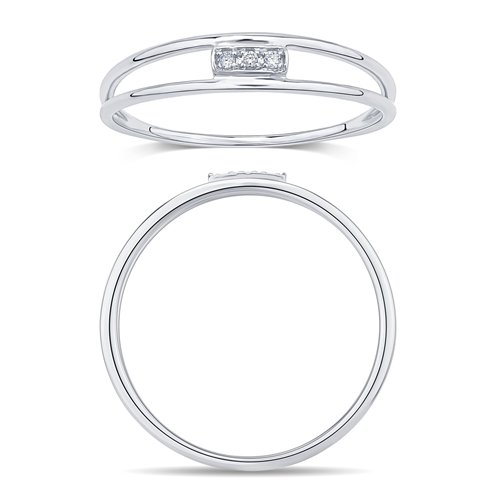 Bague serti clos diamant en or 18 carats