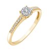 Solitaire accompagné serti clos diamant en or 18 carats