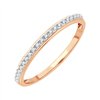 Demi Alliance serti clos diamant en or 18 carats