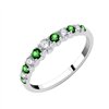 Demi Alliance toi et moi émeraude et diamant en or 18 carats
