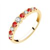 Demi Alliance rubis et diamant en or 18 carats