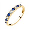Demi Alliance saphir et diamant en or 18 carats