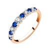 Demi Alliance saphir et diamant en or 18 carats