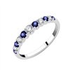 Demi Alliance saphir et diamant en or 18 carats