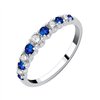 Demi Alliance saphir et diamant en or 18 carats