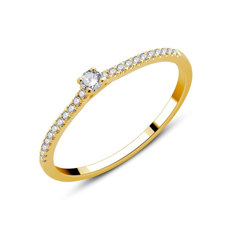 Solitaire serti clos diamant en or 18 carats