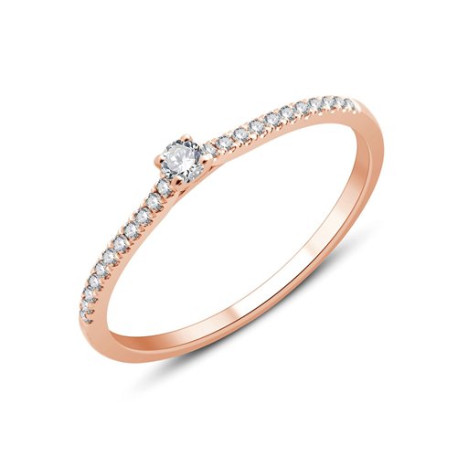Solitaire serti clos diamant en or 18 carats