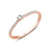 Solitaire serti clos diamant en or 18 carats