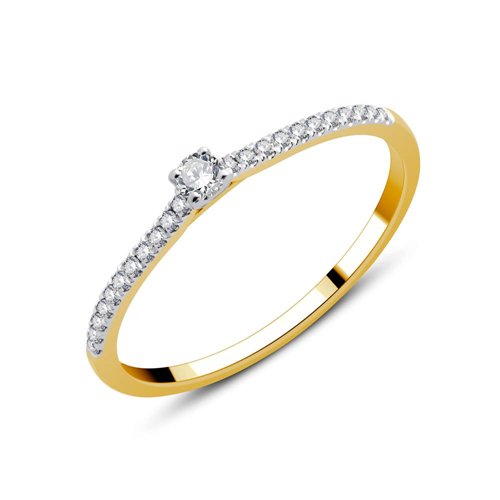 Solitaire serti clos diamant en or 18 carats
