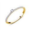 Solitaire serti clos diamant en or 18 carats