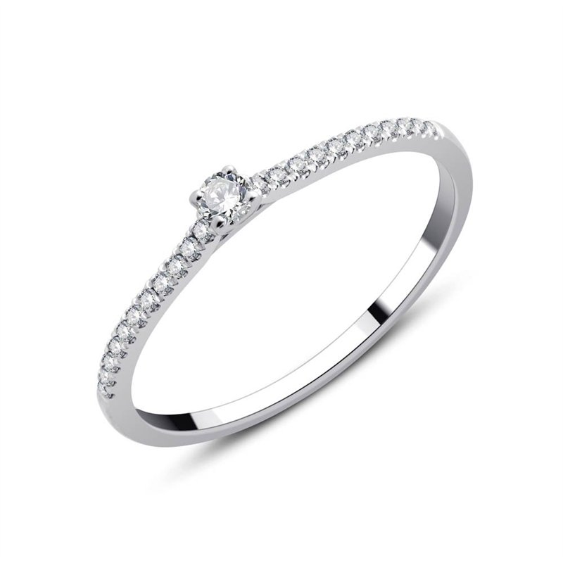 Solitaire serti clos diamant en or 18 carats