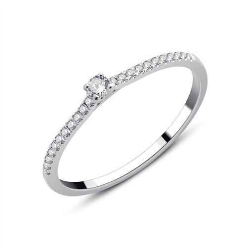 Solitaire serti clos diamant en or 18 carats