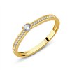 Solitaire accompagné serti clos diamant en or 18 carats