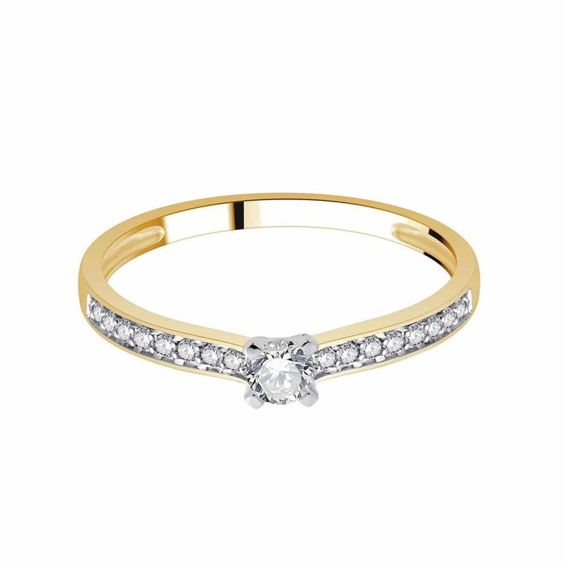 Solitaire diamant en or 18 carats