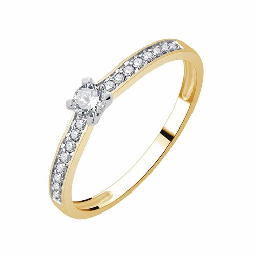 Solitaire diamant en or 18 carats