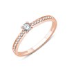 Solitaire diamant en or 18 carats