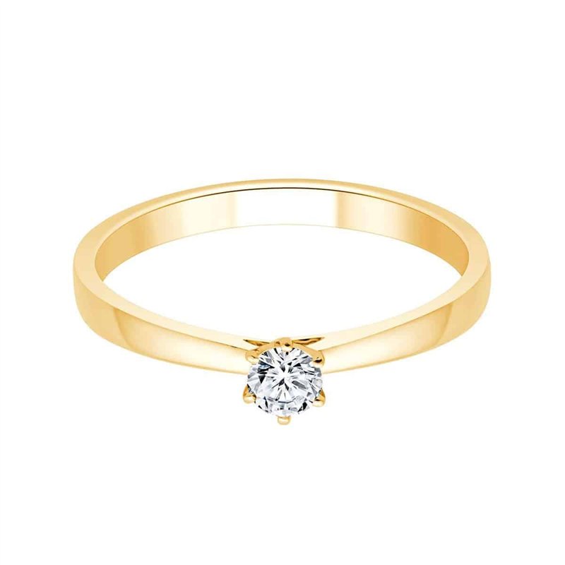 Solitaire serti clos diamant en or 18 carats